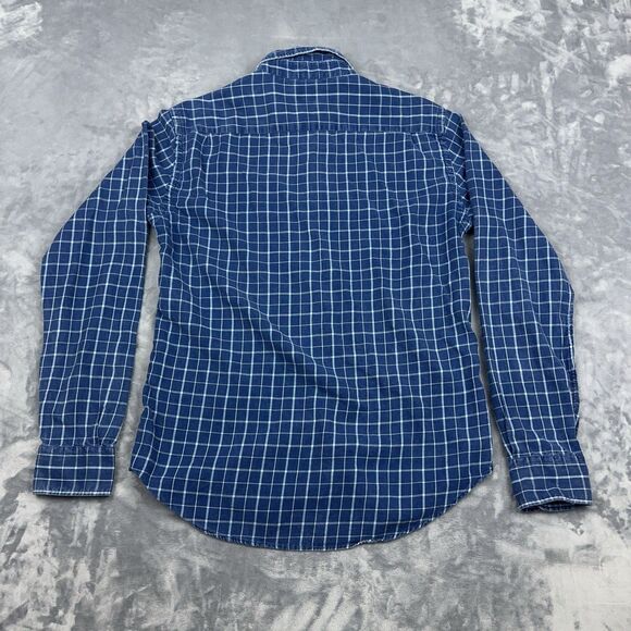 Faherty Shirt Mens Size Small Blue Plaid Long Sleeve Button Up Organic Cotton - Picture 2 of 10